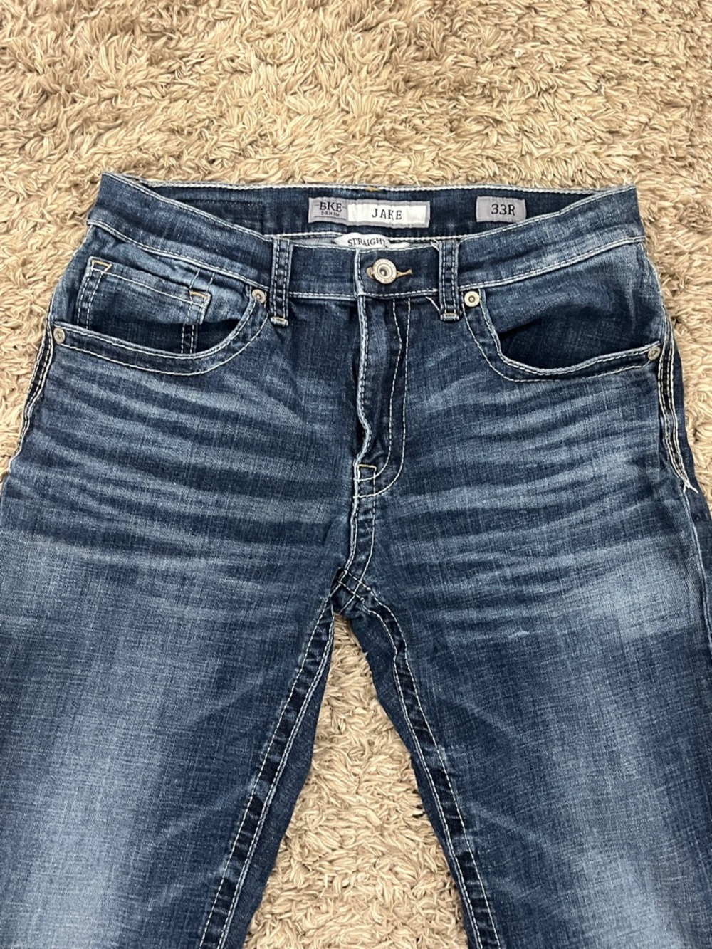 BKE Men's Dark Blue Straight Jeans - Picture 3 of 6